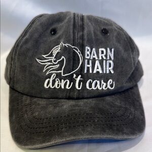 Barn‎ Hair Don’t Care pony tail baseball cap, distressed gray baseball hat